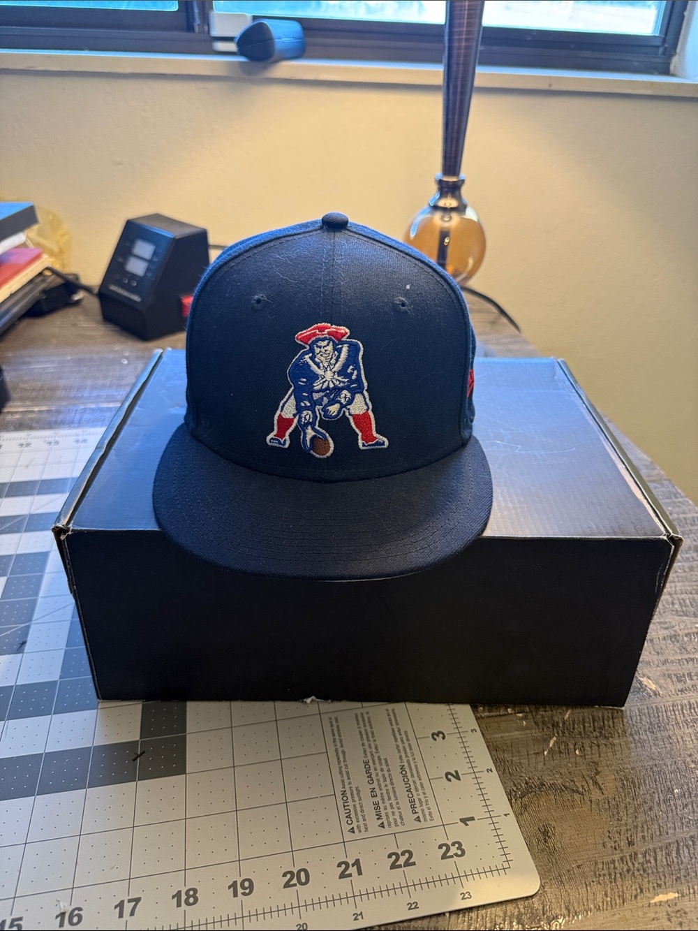 NFL Navy Blue Red New England Patriots Logo Snapback Hat